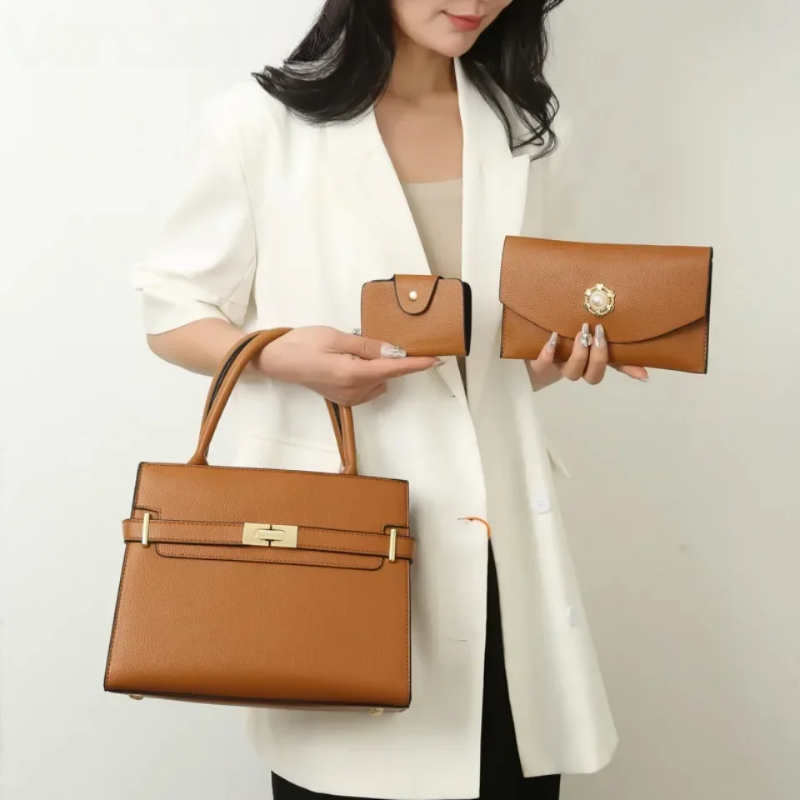 3 sets o 1 bolso grande de bolsas para mujeres bolsos de gran capacidad de gran capacidad de lujo bolsas cruzadas de hombro de monedas de monedas pequeñas de cuero de calidad caliente