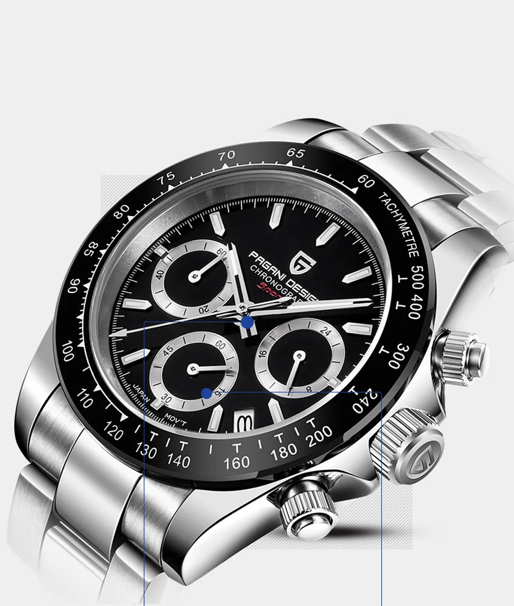 Männer Luxusquarz Chronograph Watch - wasserdicht und geschäftlicher Stil