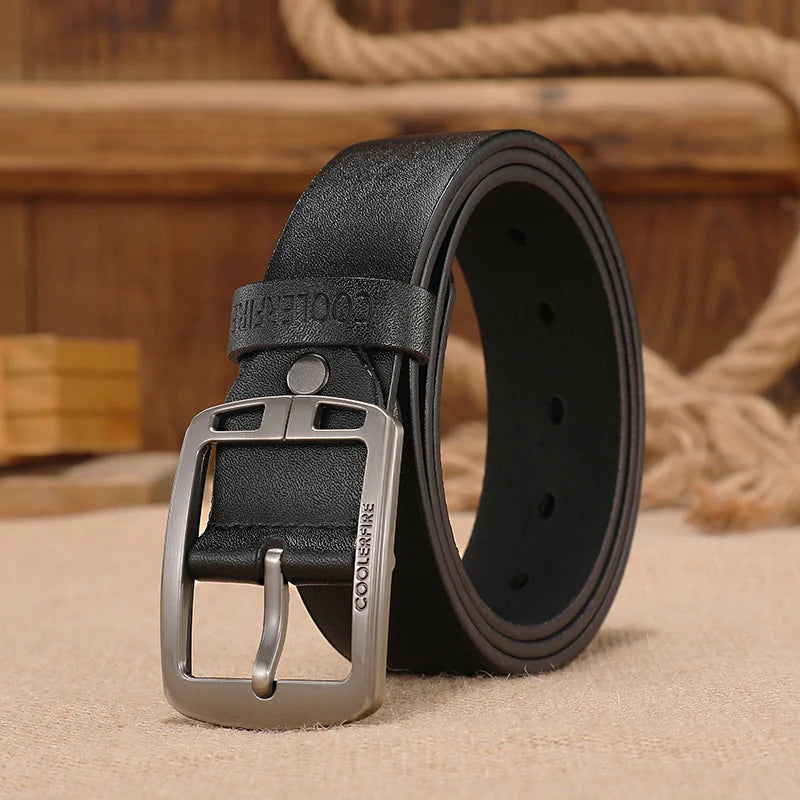 Vintage leren herenriem – Premium koeienhuid & Klassieke stijl