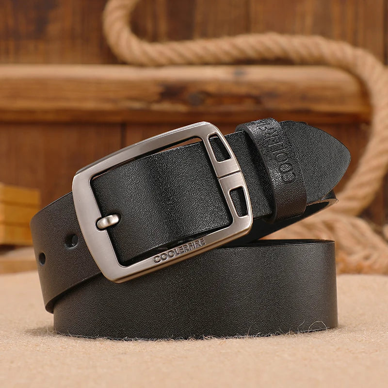 Vintage leren herenriem – Premium koeienhuid & Klassieke stijl