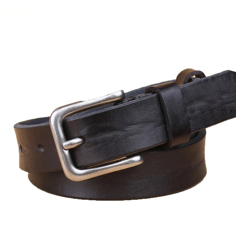 Corturas delgadas para un cinturón de metal de metal de cuero unisex genuino