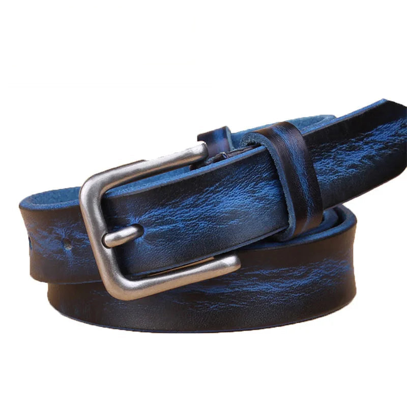 Corturas delgadas para un cinturón de metal de metal de cuero unisex genuino