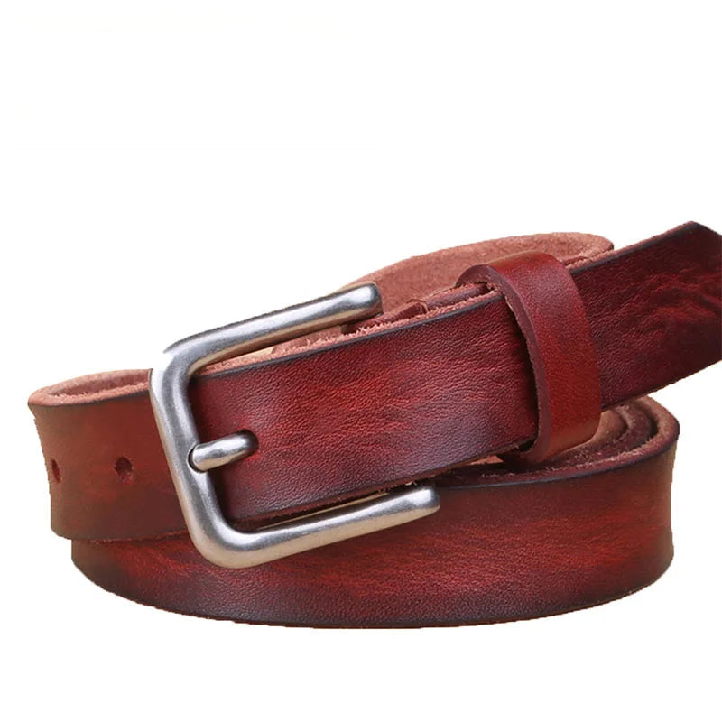 Corturas delgadas para un cinturón de metal de metal de cuero unisex genuino