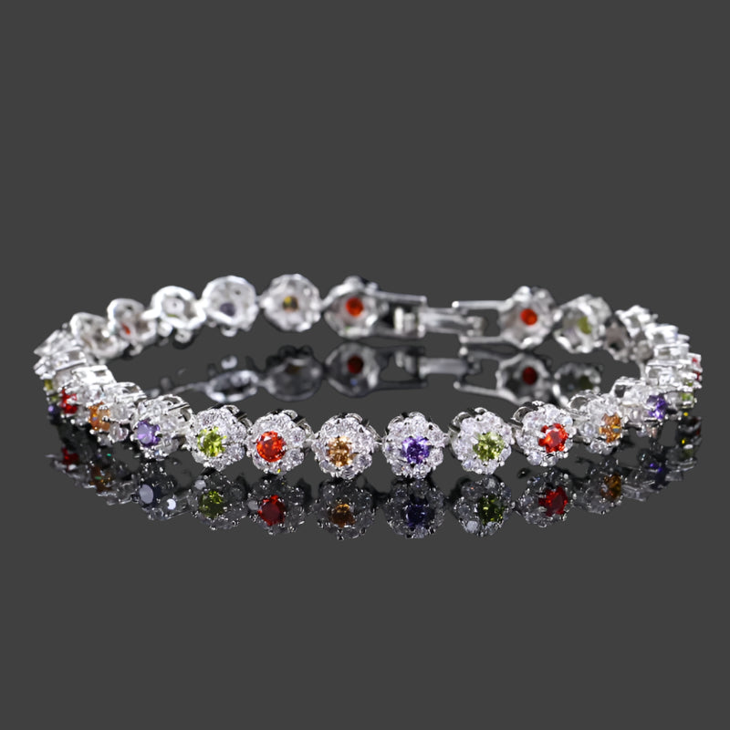 CWWZICCRONS Link a catena di alta qualità Link Verde Crystal Warp Bracciale Women Fette Wedding Party Round Cubic Zirconia Braccialetti CB086