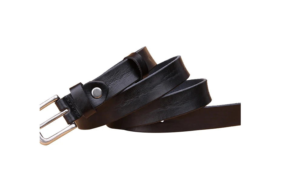 Corturas delgadas para un cinturón de metal de metal de cuero unisex genuino