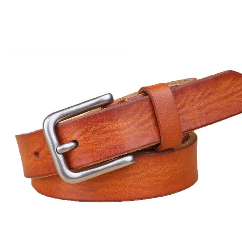 Corturas delgadas para un cinturón de metal de metal de cuero unisex genuino