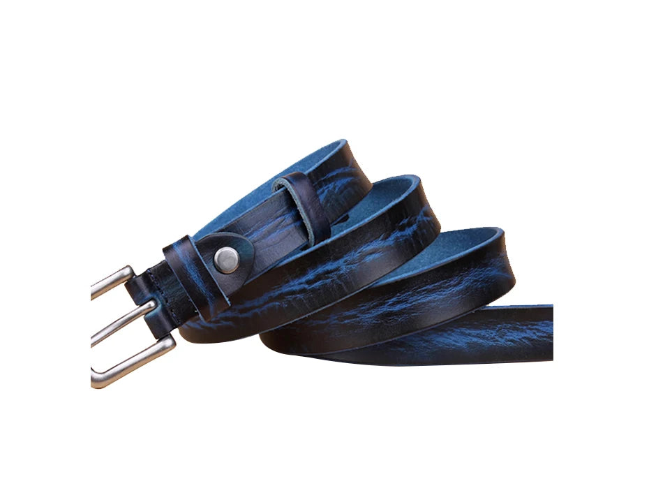 Corturas delgadas para un cinturón de metal de metal de cuero unisex genuino