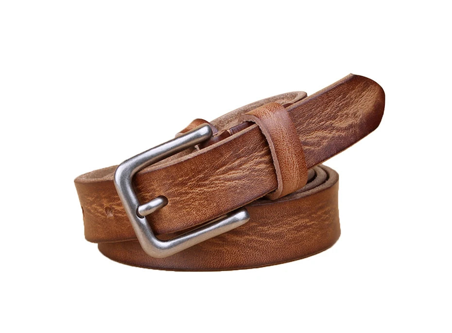 Corturas delgadas para un cinturón de metal de metal de cuero unisex genuino