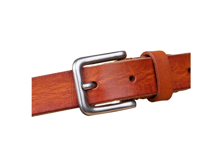 Corturas delgadas para un cinturón de metal de metal de cuero unisex genuino