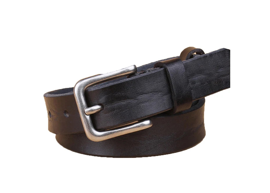 Corturas delgadas para un cinturón de metal de metal de cuero unisex genuino