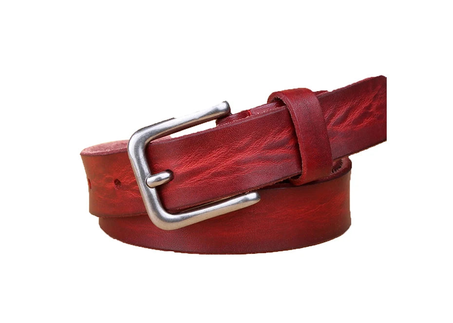 Corturas delgadas para un cinturón de metal de metal de cuero unisex genuino