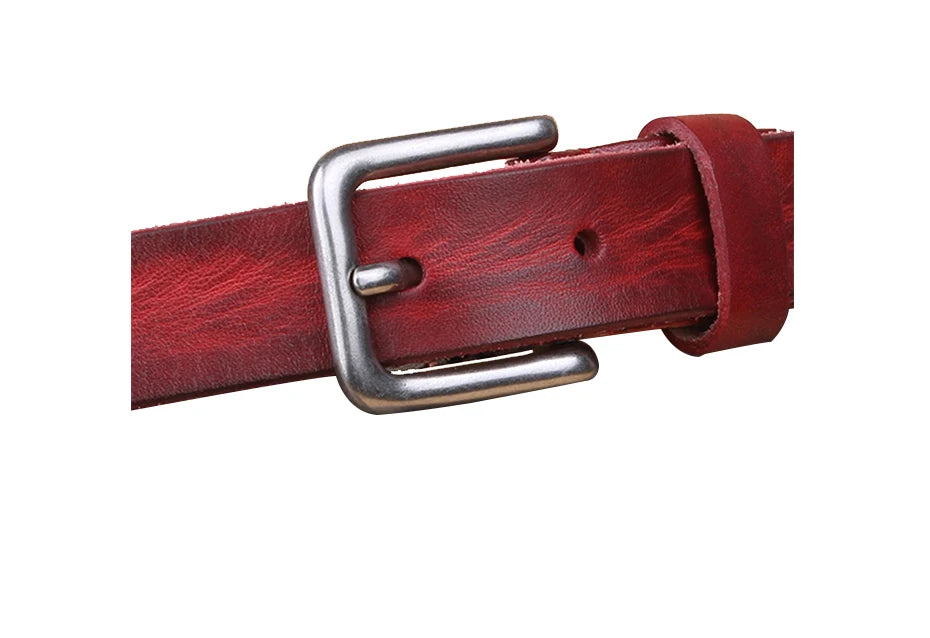 Corturas delgadas para un cinturón de metal de metal de cuero unisex genuino