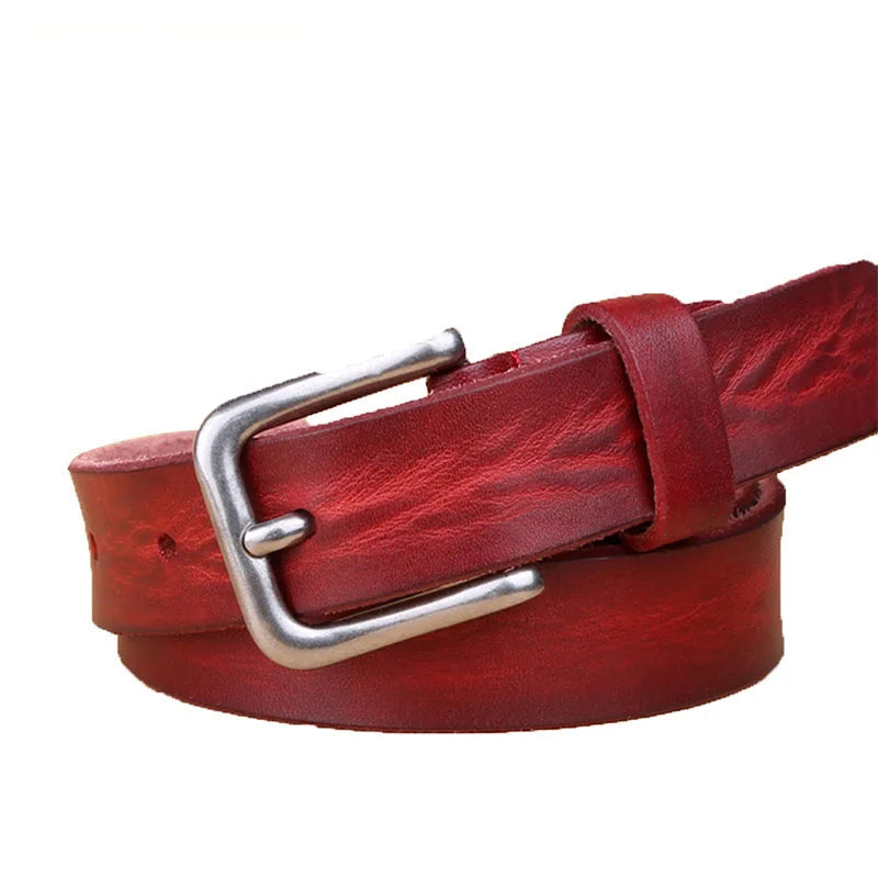 Tynne belter for unisex belte i ekte skinn Metallpinnespennebelte