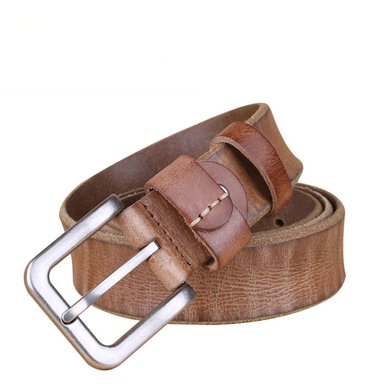 Corturas delgadas para un cinturón de metal de metal de cuero unisex genuino
