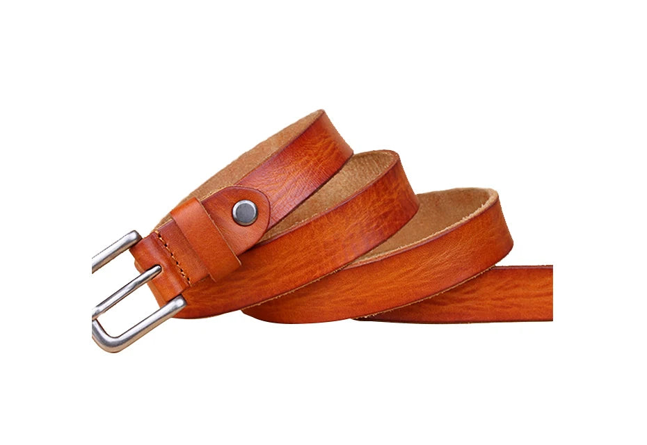 Corturas delgadas para un cinturón de metal de metal de cuero unisex genuino