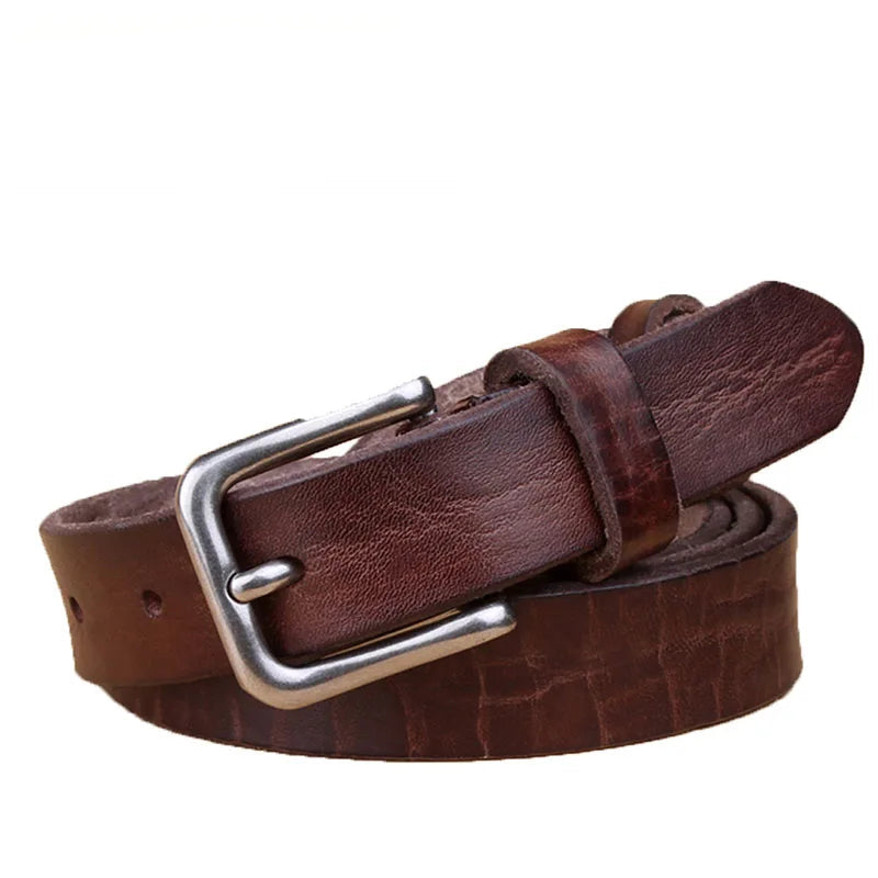 Corturas delgadas para un cinturón de metal de metal de cuero unisex genuino