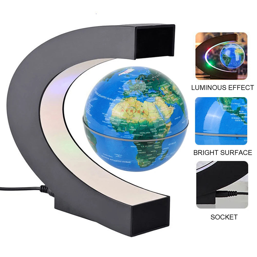 Levitación magnética flotante Globe LED World Mapa de antigravedad Lámpara de antigravedad Luz de bola novedosa decoración del hogar