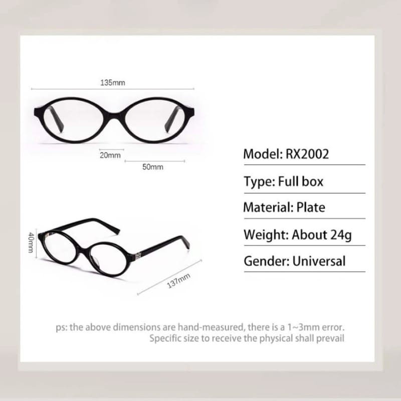 Glasses -Minimalist Oval Frame Glasses – Blue Light & Custom Prescription