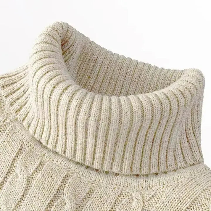 Suéter de cuello de tortuga de lana para hombres - casual y cálido