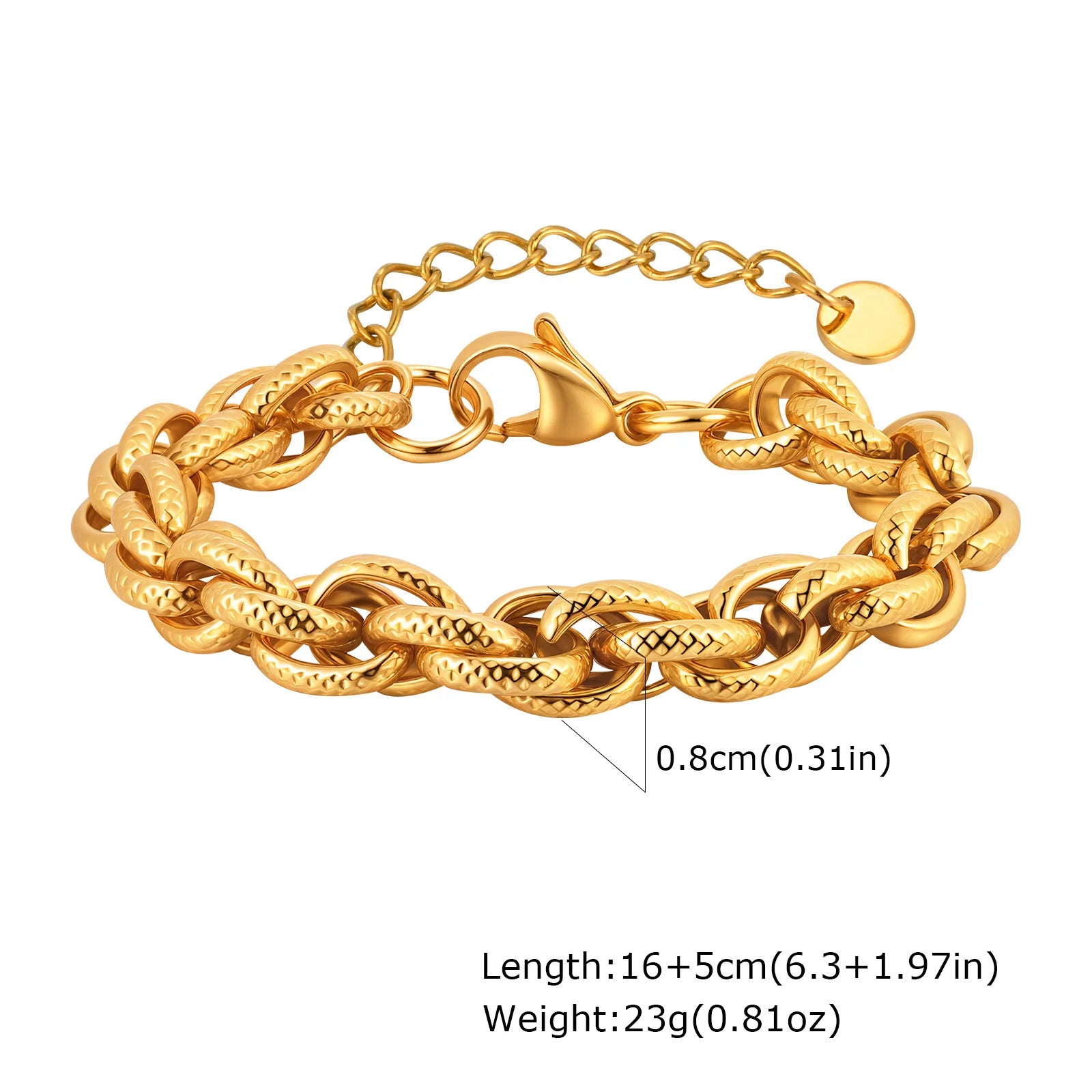 Elegant Gold Stainless Steel Bracelet – Durable, Hypoallergenic & Timeless Style