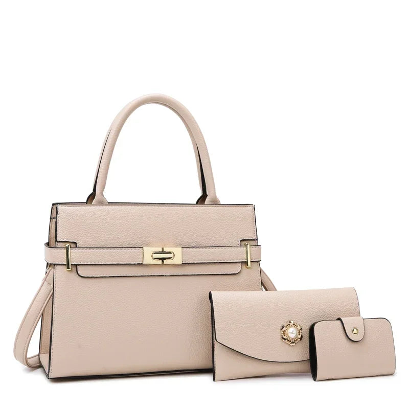 3 sets o 1 bolso grande de bolsas para mujeres bolsos de gran capacidad de gran capacidad de lujo bolsas cruzadas de hombro de monedas de monedas pequeñas de cuero de calidad caliente