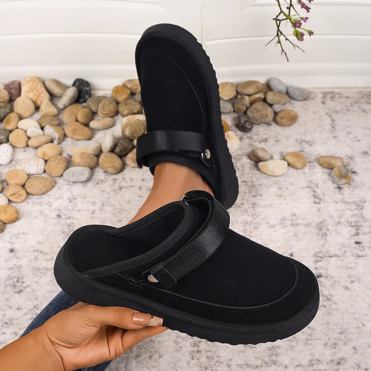 Suede Gold Clog -platform voor dames