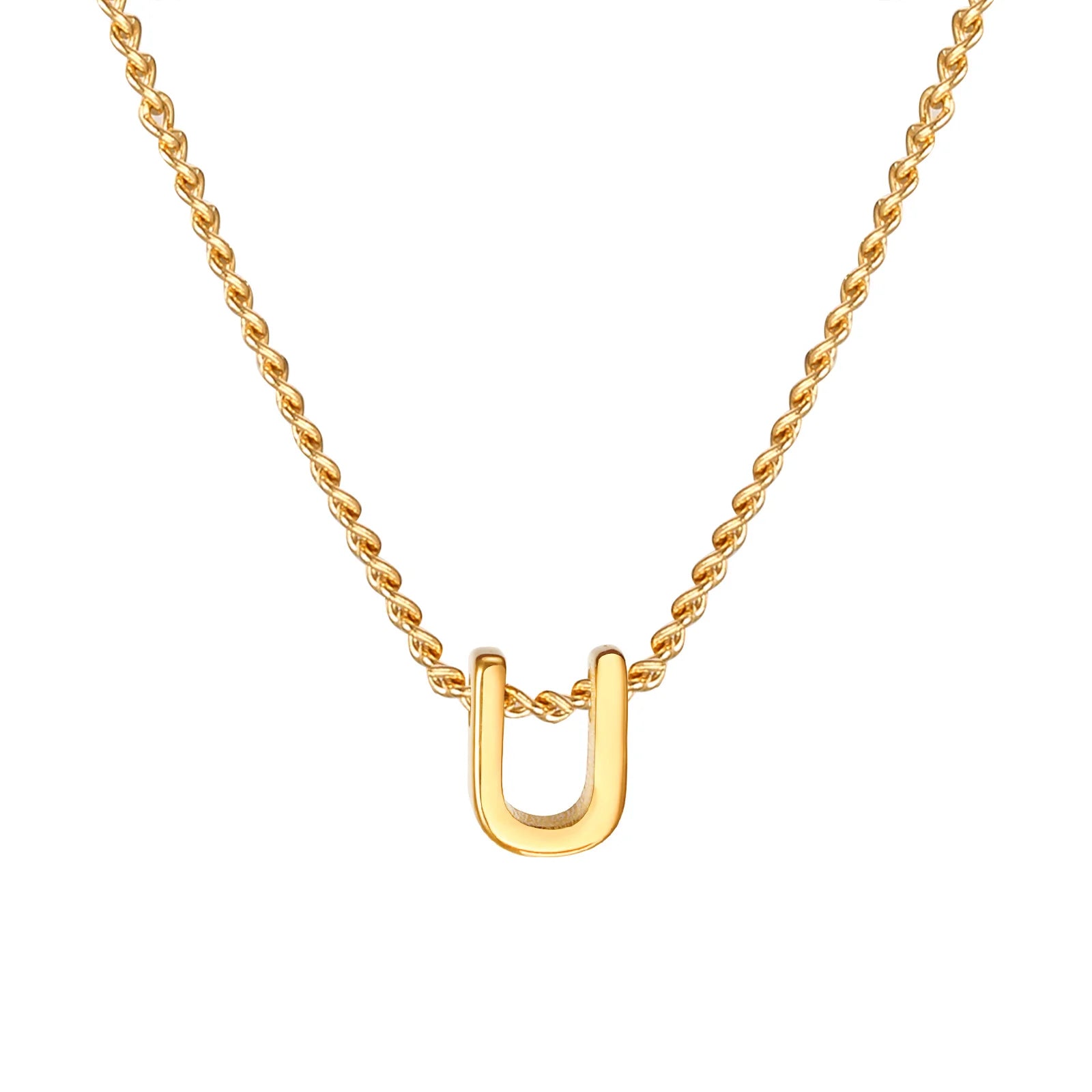 Chic Tiny A-Z Letters Necklaces for Women Girls, Gold Color Stainless Steel Initial Chokers,Small Pendent Necklaces Jewelry