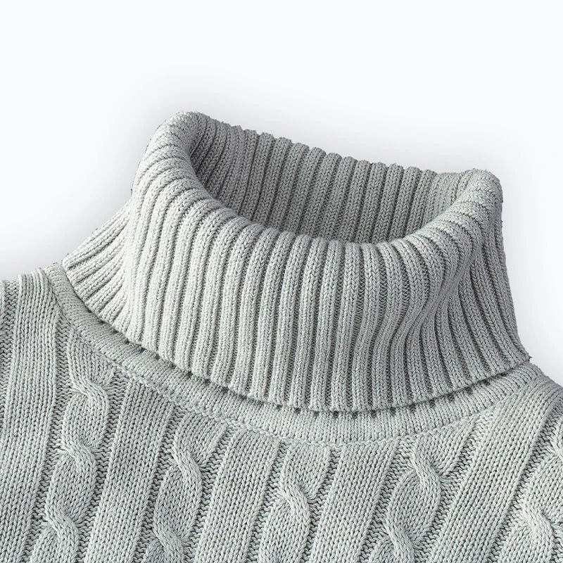 Suéter de cuello de tortuga de lana para hombres - casual y cálido