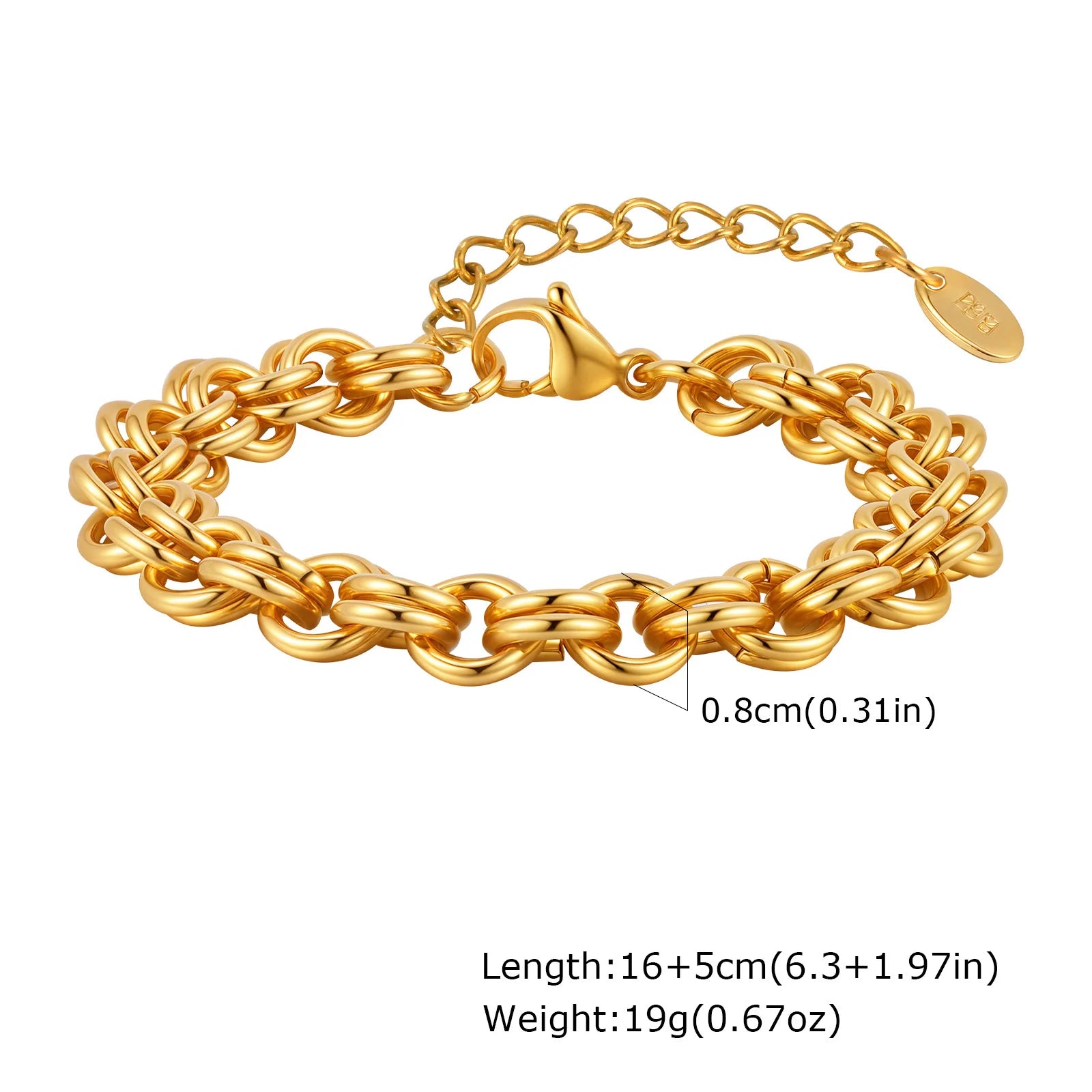 Elegant Gold Stainless Steel Bracelet – Durable, Hypoallergenic & Timeless Style