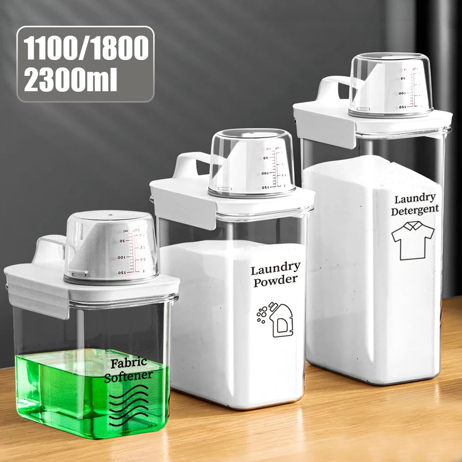 1100/1800/2300Ml Refillable Laundry or Kitchen Dispenser Dispenser Empty Tank for Storage Container with Labels