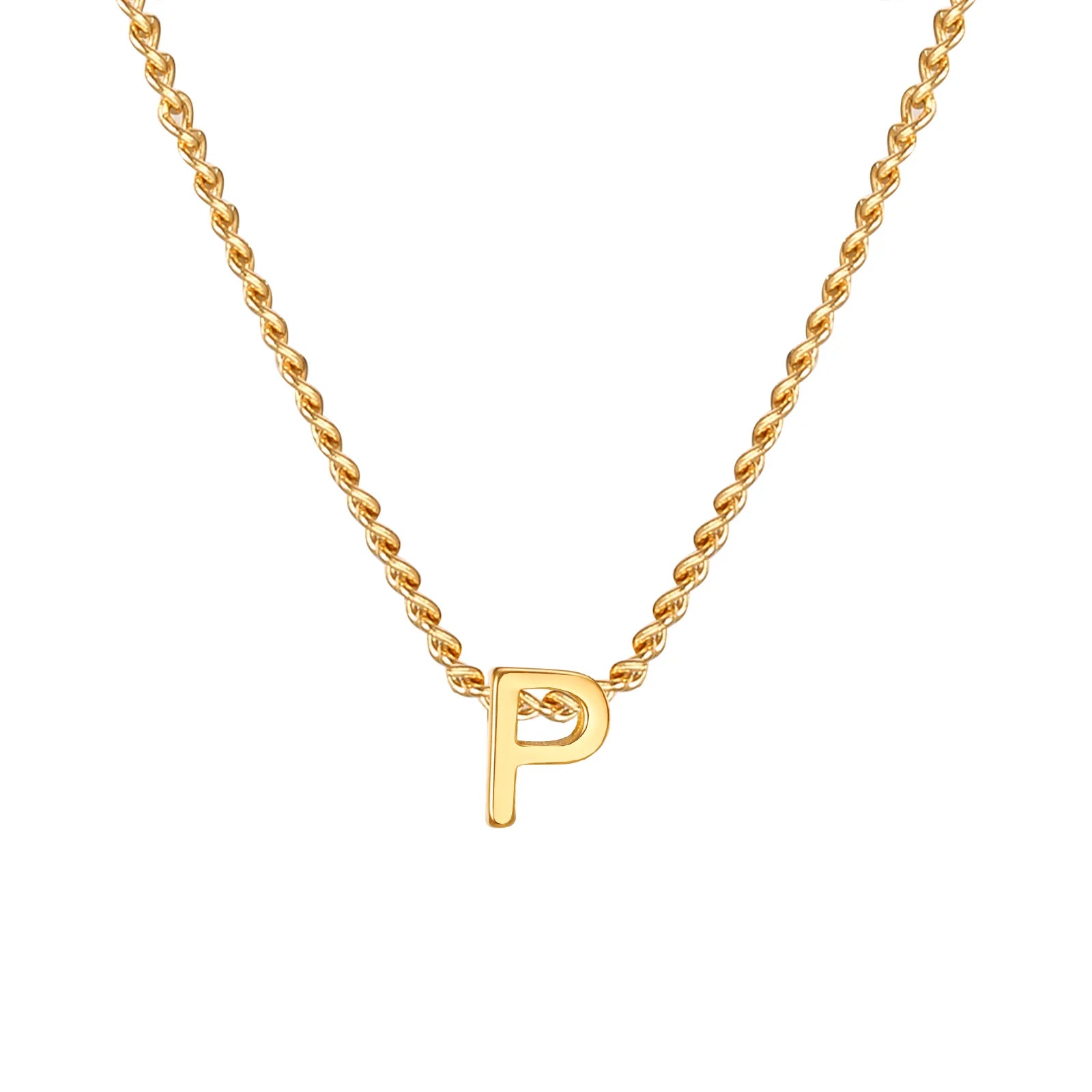 Chic Tiny A-Z Letters Necklaces for Women Girls, Gold Color Stainless Steel Initial Chokers,Small Pendent Necklaces Jewelry