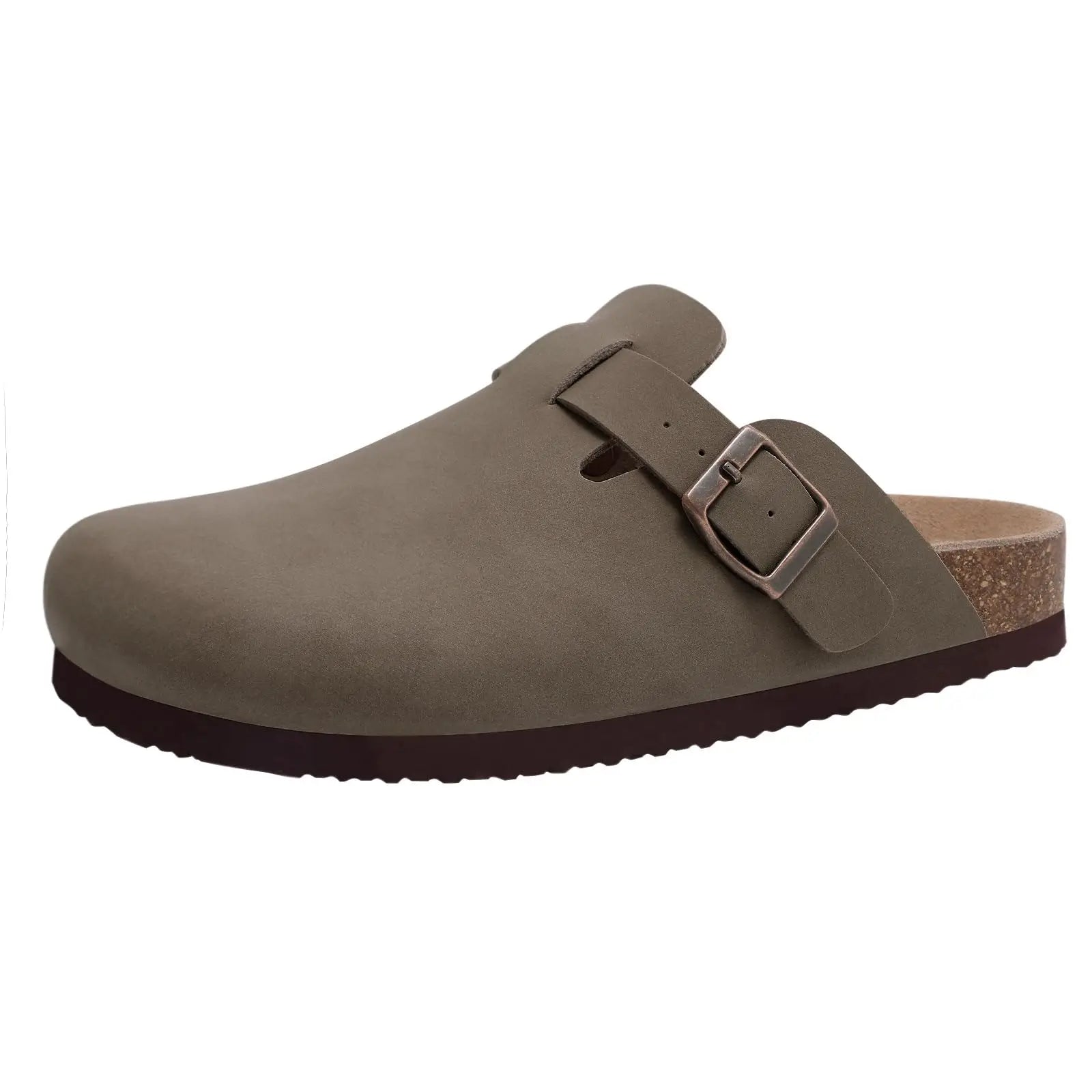 Genuine Suede Clogs – Unisex Comfort with Arch Support & Cork Footbed