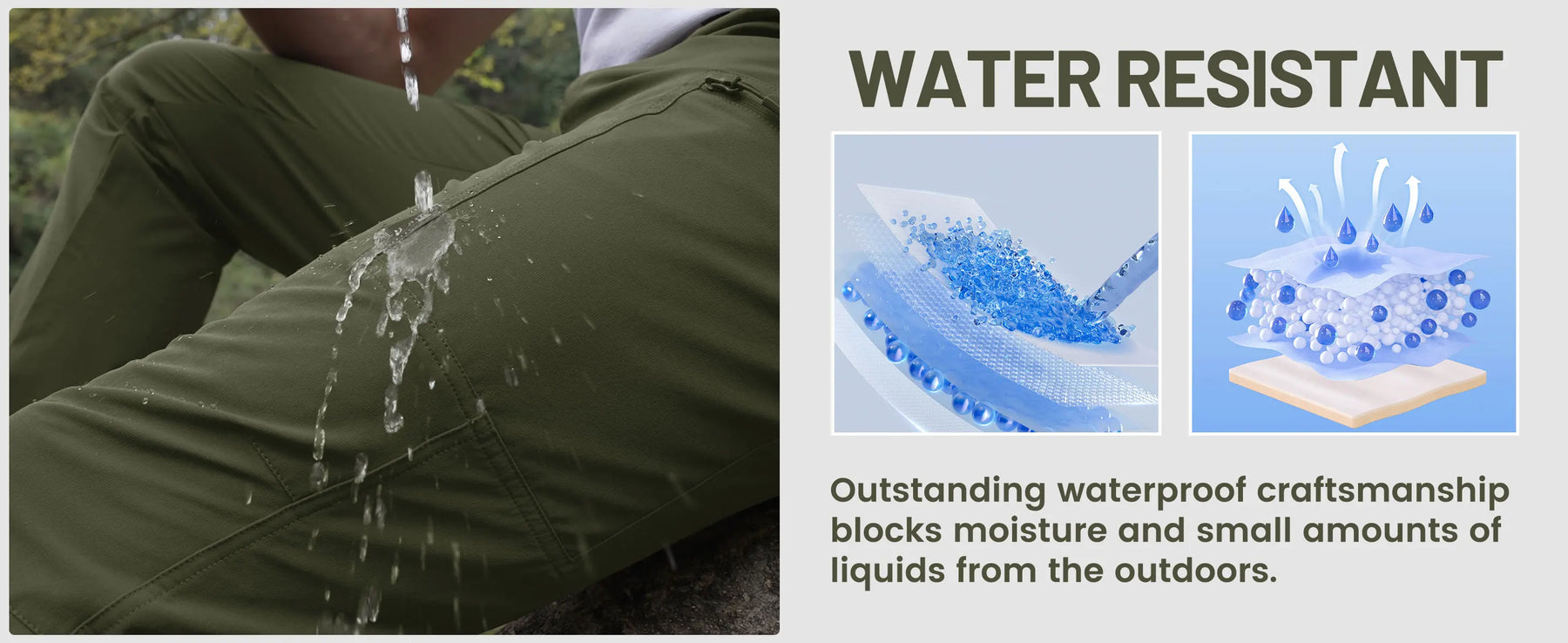 MIAMI TAC -Pants - Men's Lightweight Quick-Dry Hiking Pants – Waterproof & Cargo Style