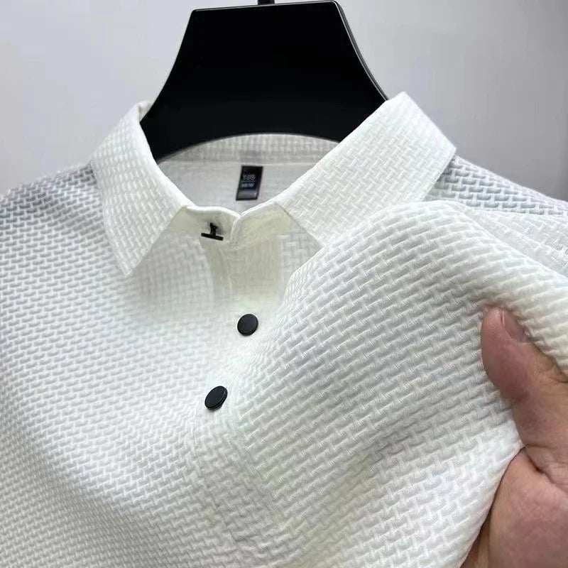 Camiseta de polo para hombres-M-4XL, transpirable y de sudor