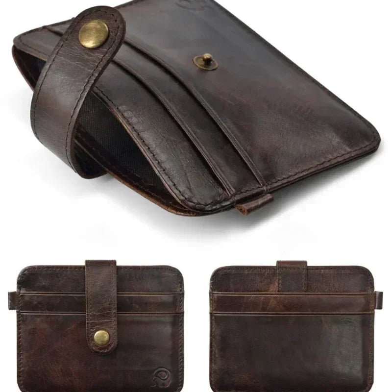 Hombres de cuero genuino billetera delgada masculina mini bolso de dinero billetera delgada portteras carteras titina de la billetera del hombre