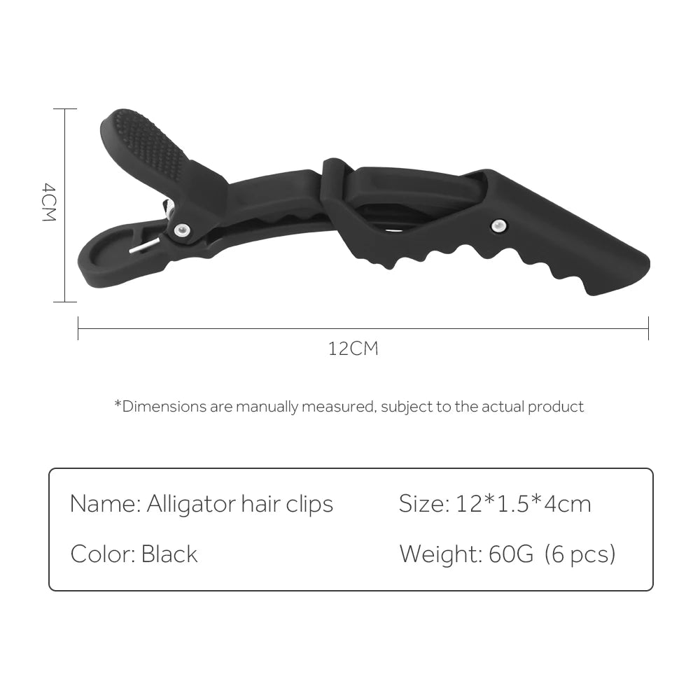 6-Piece Alligator Hair Clips – Professional Sectioning Clamps for Styling, Cutting & Salon Use