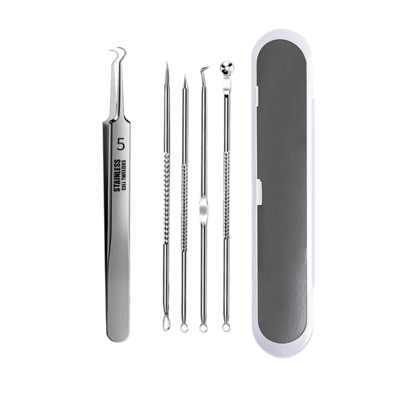 Acne Blackhead Ham Hpival Aghi in acciaio inossidabile punto nero Spot boccetta di rimozione rimozione Ago di pulizia profonda utensile kit di cura della pelle