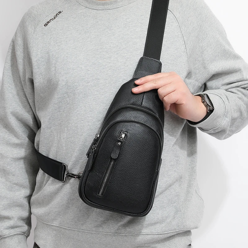 Umhängetasche - 100% echte Leder -Cross -Body -Umhängetasche von Männern - lässig und stilvoll