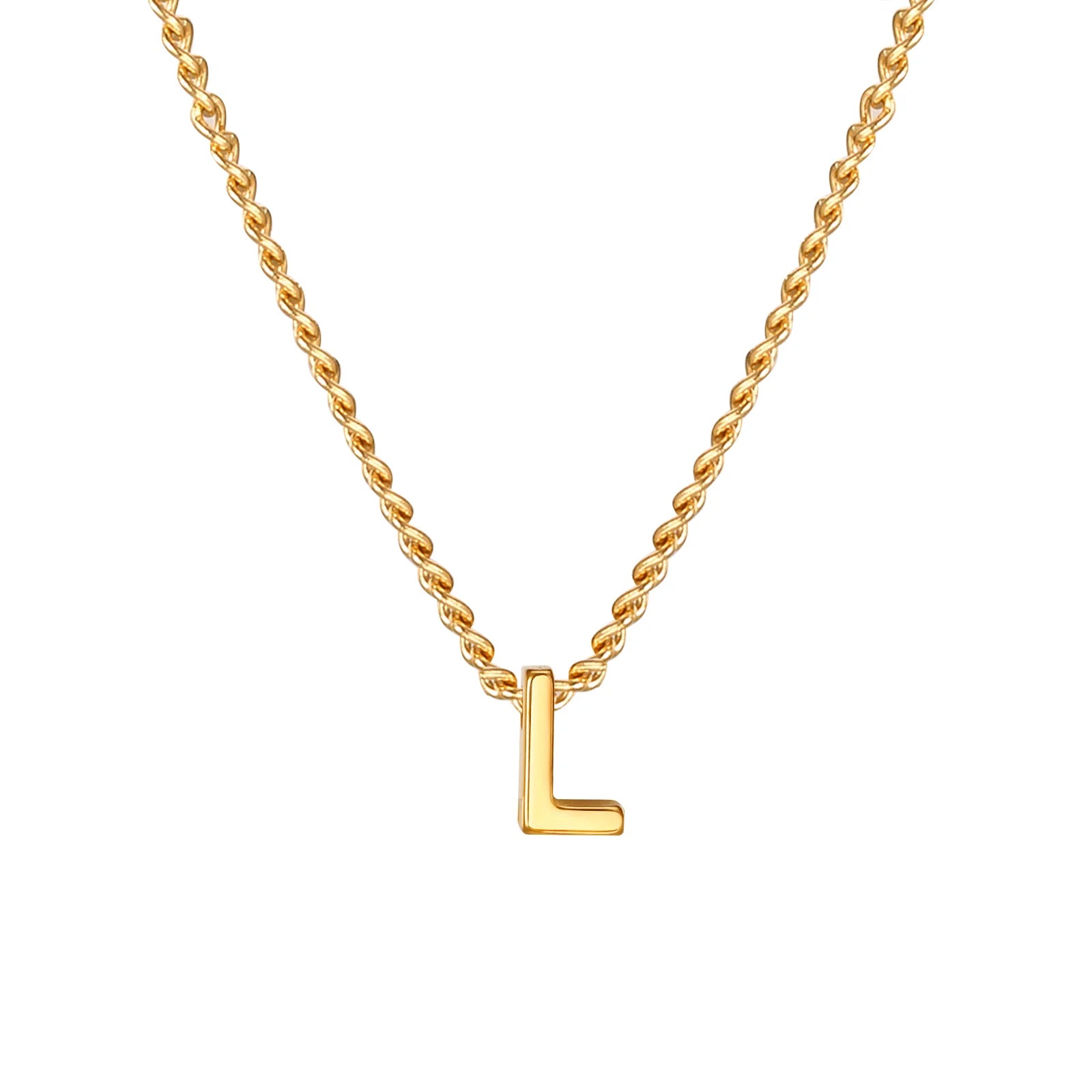Chic Tiny A-Z Letters Necklaces for Women Girls, Gold Color Stainless Steel Initial Chokers,Small Pendent Necklaces Jewelry