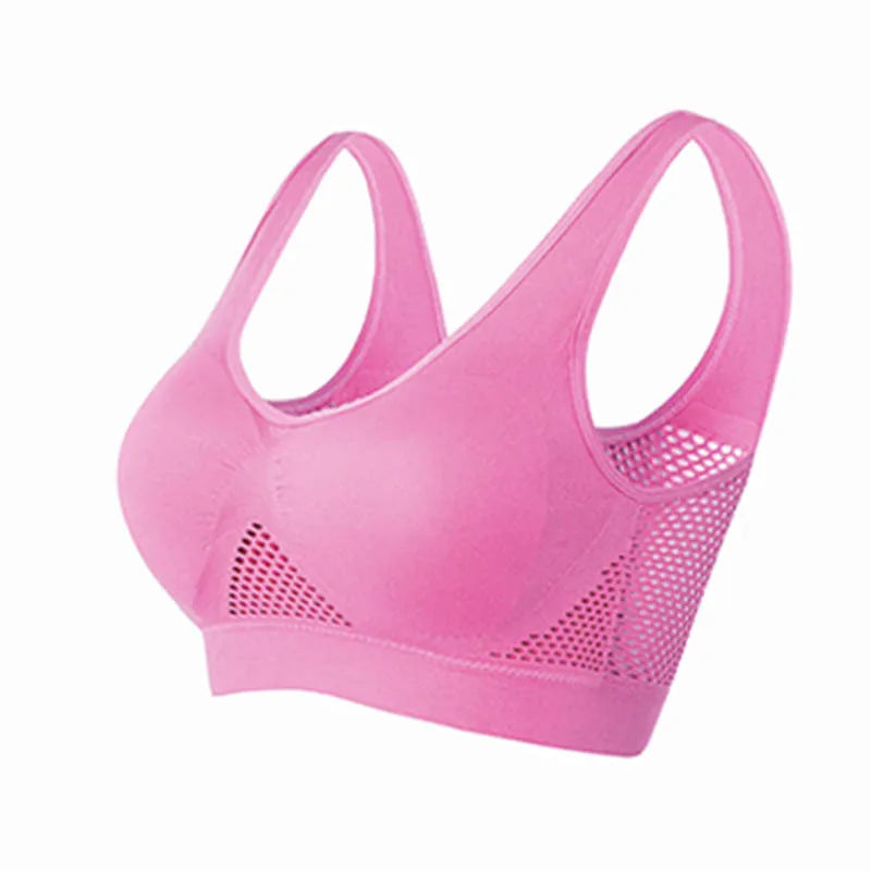 Reggiseno sportivo traspirante Fitness Fitness Women Brassere Rimovibile reggiseno sportivo imbottito Running palestra spinta senza cuciture.