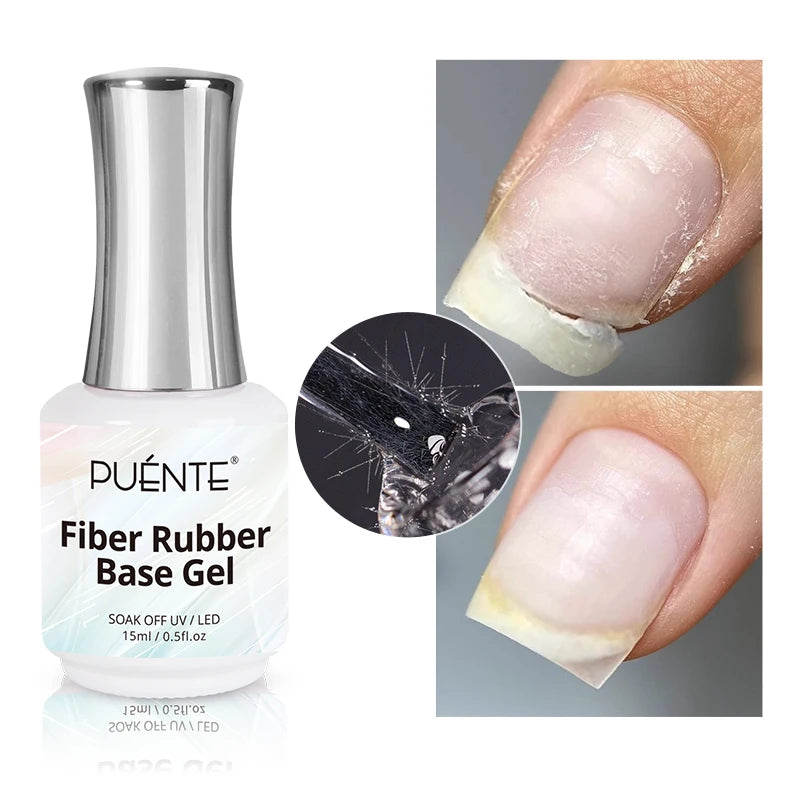 15ML Fiberglass Rubber Base Gel Nail Polish For Broken Nail Repaired Clear Quick Building Soak Off UV Construction Gel Varnish
