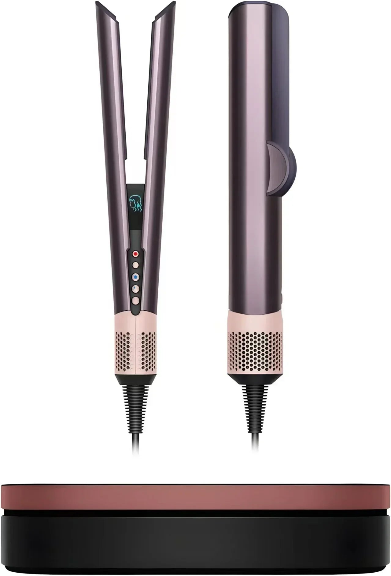 2 en 1 Hair professionnel lisseur et sèche-cheveux chauffant les cheveux fer plat, ion négatif outil de style durable