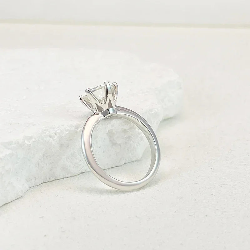 Anello di moissanite al carati per donne sterling in argento bianco placcato in oro d color diamante fidanzata Bandiera per matrimoni