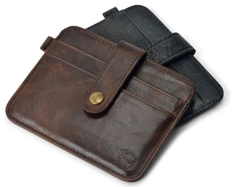 Hombres de cuero genuino billetera delgada masculina mini bolso de dinero billetera delgada portteras carteras titina de la billetera del hombre