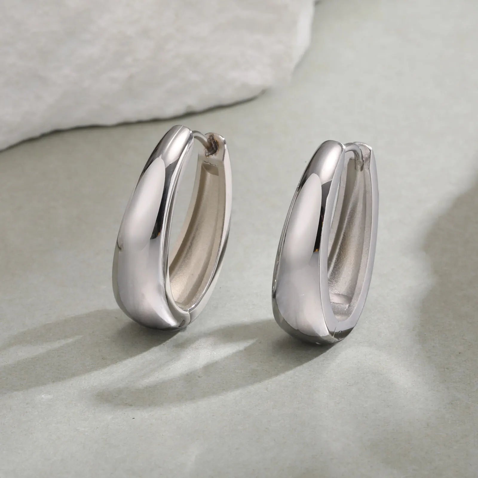 Simple Stainless Steel Hoop Earrings For Women Girls,Gold Silver Color Big Circle Earring,Fashion Dainty Jewelry Gifts