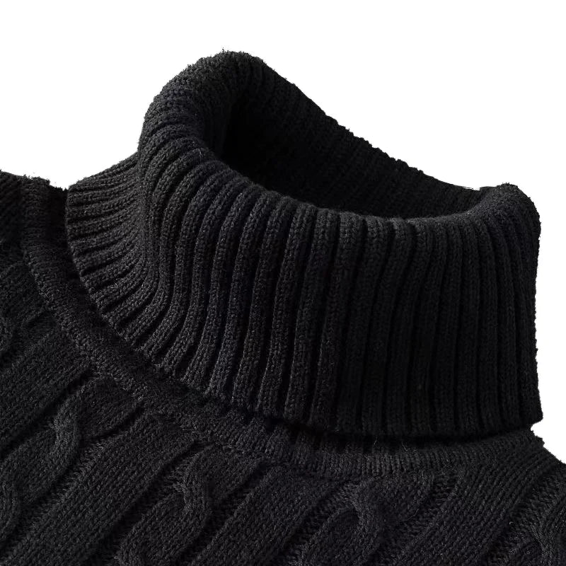 Suéter de cuello de tortuga de lana para hombres - casual y cálido