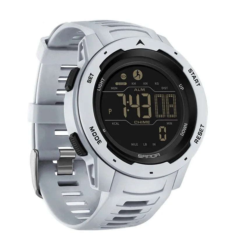Miami Men relojes Calorías del podómetro deportivo 50m LED Digital Watch Digital Wallwatch Relogio Masculino 2145