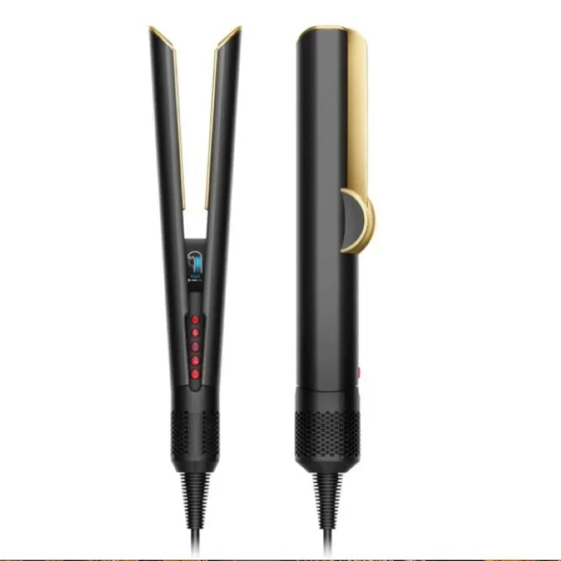 2 en 1 Hair professionnel lisseur et sèche-cheveux chauffant les cheveux fer plat, ion négatif outil de style durable