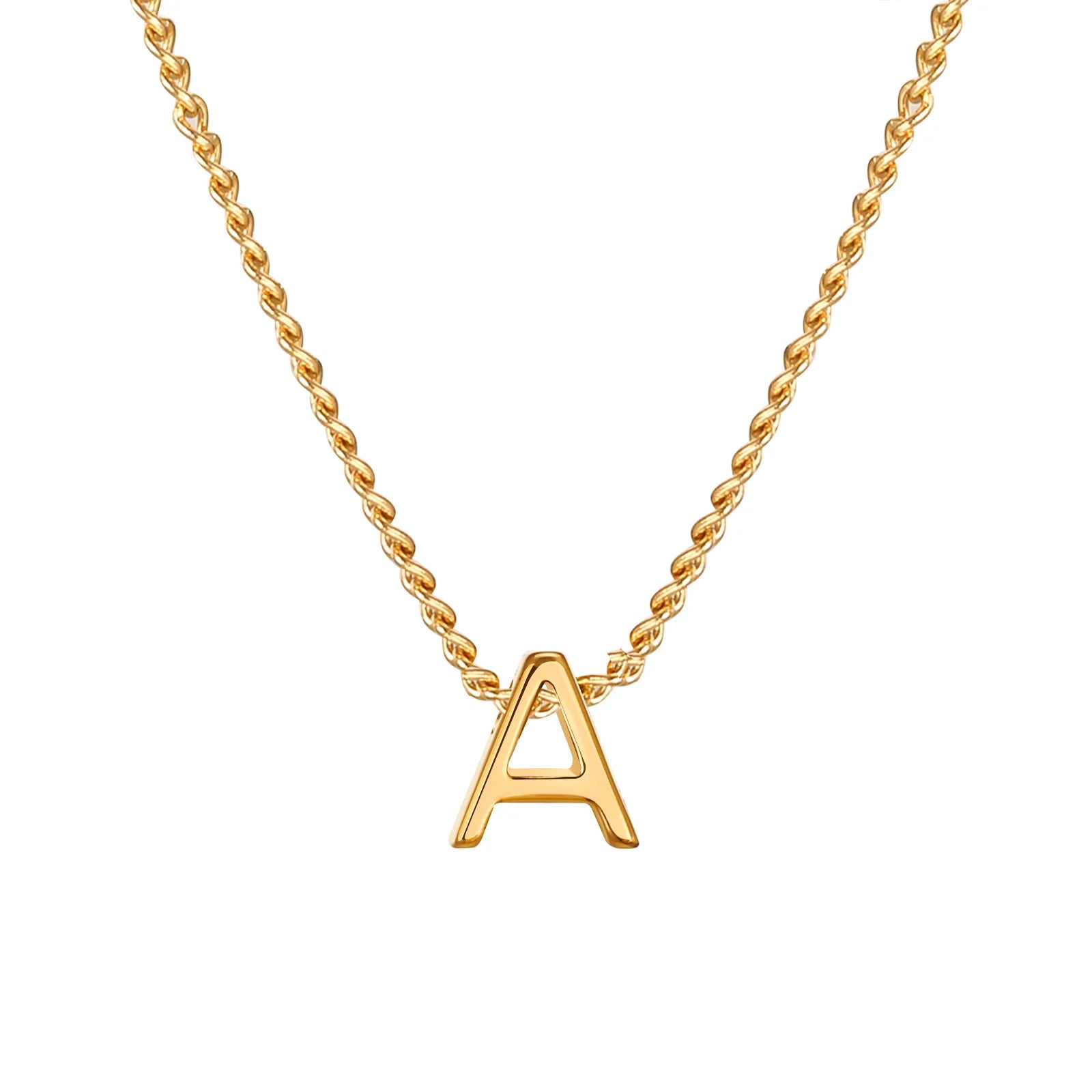 Chic Tiny A-Z Letters Necklaces for Women Girls, Gold Color Stainless Steel Initial Chokers,Small Pendent Necklaces Jewelry