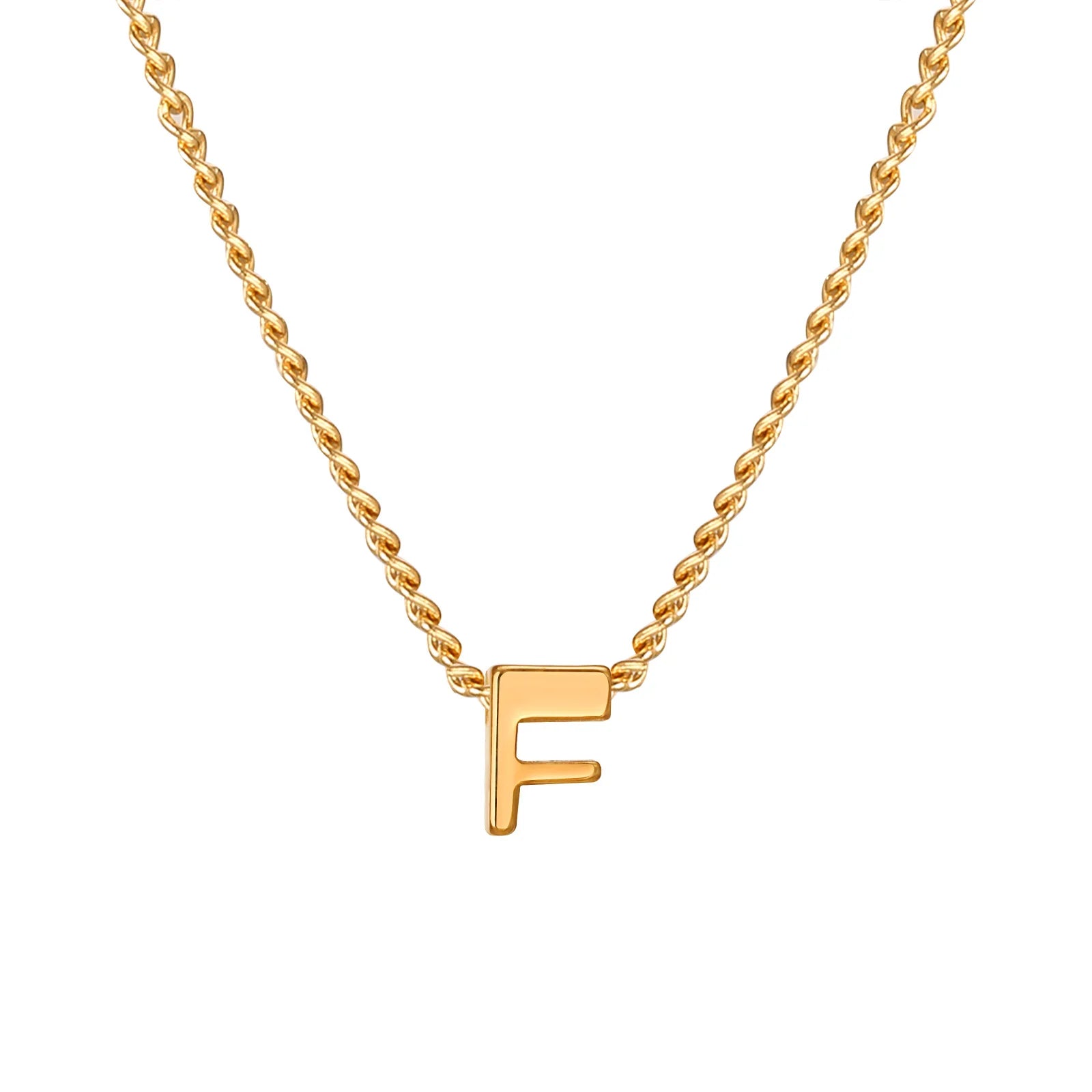 Chic Tiny A-Z Letters Necklaces for Women Girls, Gold Color Stainless Steel Initial Chokers,Small Pendent Necklaces Jewelry